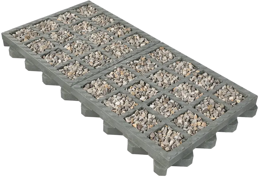 TTE® Mineral mit Schotterfüllung für belastbare und versickerungsfähige Flächen